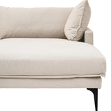 Alora 3 Seater Chaise Sofa - Cream - Right Facing