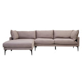 Alora 3 Seater Chaise Sofa - Grey - Left Facing