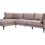 Alora 3 Seater Chaise Sofa - Grey - Left Facing