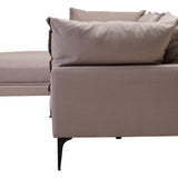 Alora 3 Seater Chaise Sofa - Grey - Left Facing