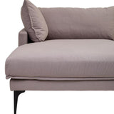 Alora 3 Seater Chaise Sofa - Grey - Left Facing