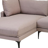 Alora 3 Seater Chaise Sofa - Grey - Left Facing