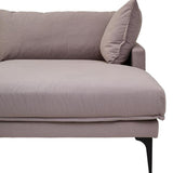 Alora 3 Seater Chaise Sofa - Grey - Right Facing