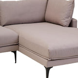Alora 3 Seater Chaise Sofa - Grey - Right Facing