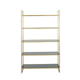 Light & Living Mariki Standing Shelving Unit in Gold and Smoked Glass