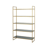 Light & Living Mariki Standing Shelving Unit in Gold and Smoked Glass