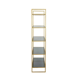Light & Living Mariki Standing Shelving Unit in Gold and Smoked Glass