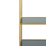 Light & Living Mariki Standing Shelving Unit in Gold and Smoked Glass