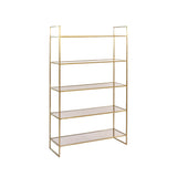 Light & Living Mariki Standing Shelving Unit in Light Gold and Brown Glass
