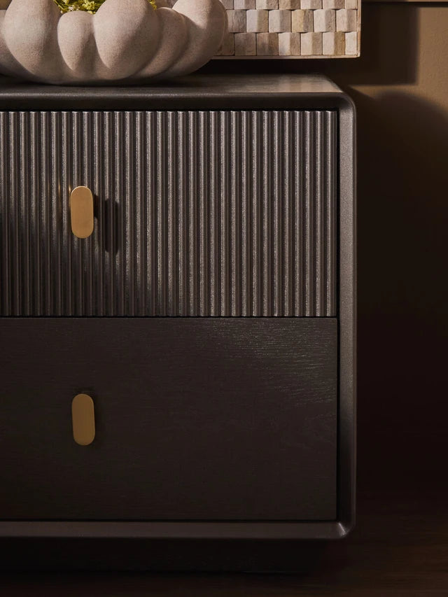 Ambrose Bedside Table – Brown/Grey