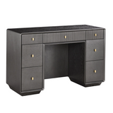 Ambrose Seven Drawer Dressing Table – Brown/Grey