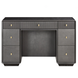 Ambrose Seven Drawer Dressing Table – Brown/Grey