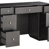 Ambrose Seven Drawer Dressing Table – Brown/Grey