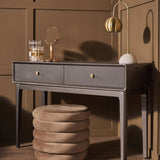 Ambrose Two Drawer Dressing Table – Brown/Grey