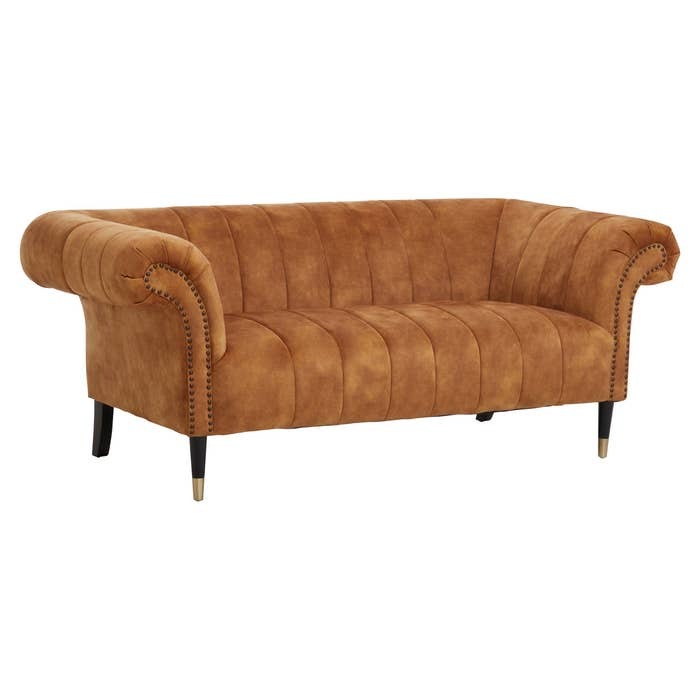 Annette 2-Seater Sofa – Gold Velvet