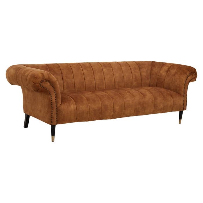 Annette 3-Seater Sofa – Gold Velvet