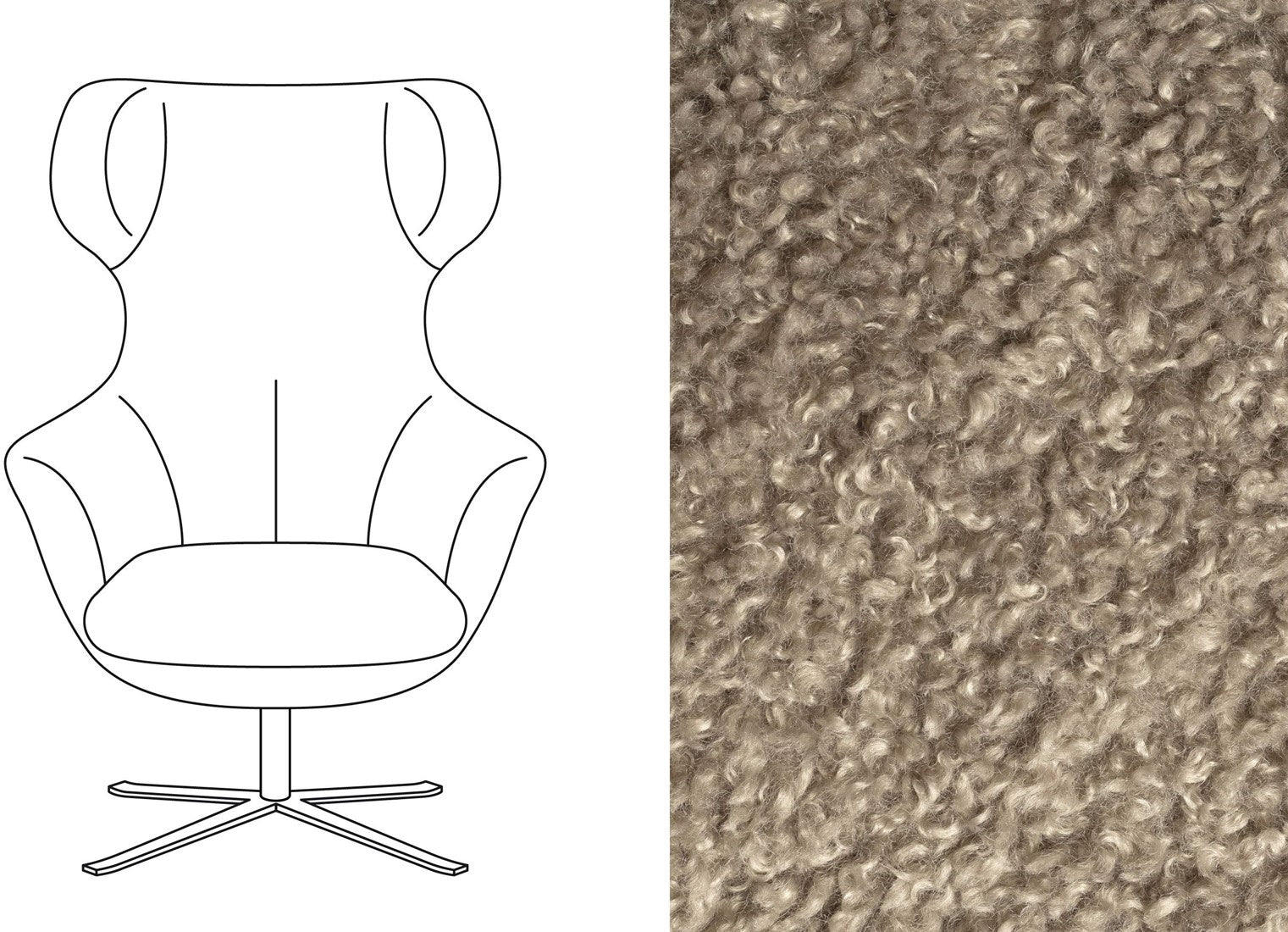 Arabella Swivel Chair – Doodle Fabric