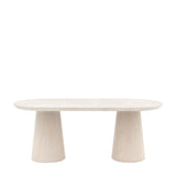 Arbor Oval Dining Table – Travertine-Style Finish