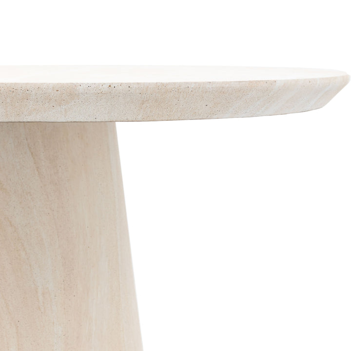 Arbor Oval Dining Table – Travertine-Style Finish