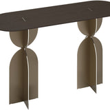 Arcadia Console Table – Brushed Bronze and Brown