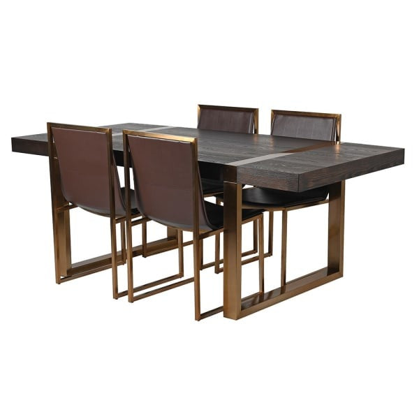 Artemis Dining Table in Brushed Gold Stainless Steel