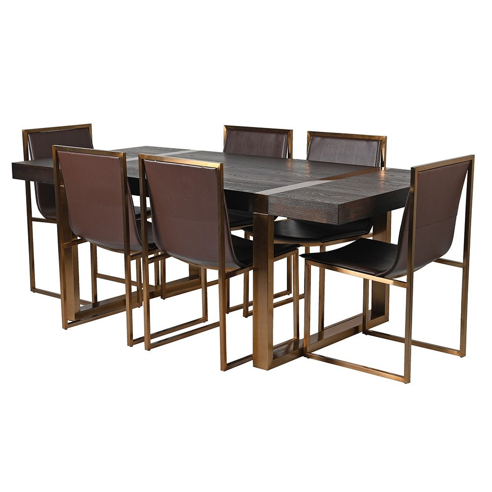 Artemis Dining Table in Brushed Gold Stainless Steel