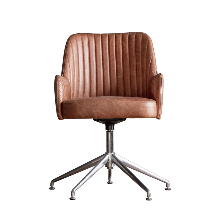 Ashcroft Swivel Chair – Vintage Brown