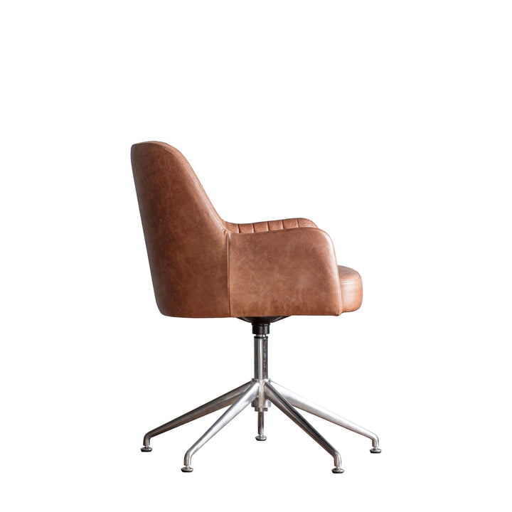 Ashcroft Swivel Chair – Vintage Brown