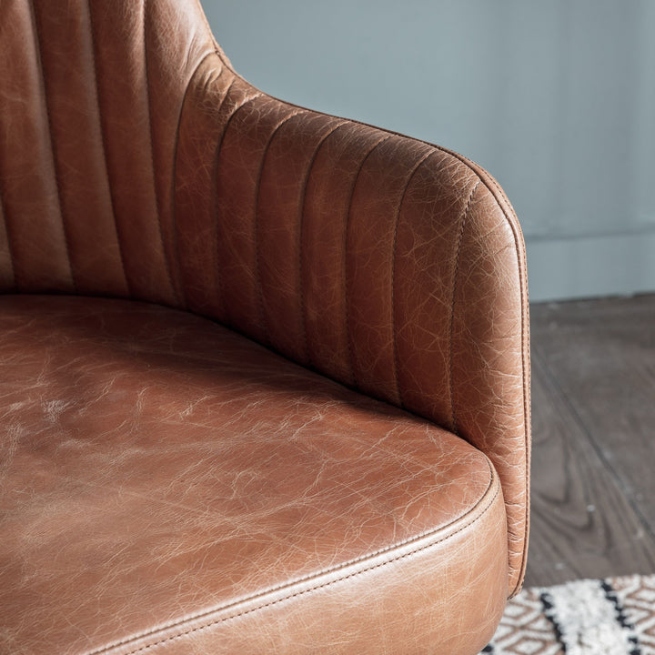 Ashcroft Swivel Chair – Vintage Brown