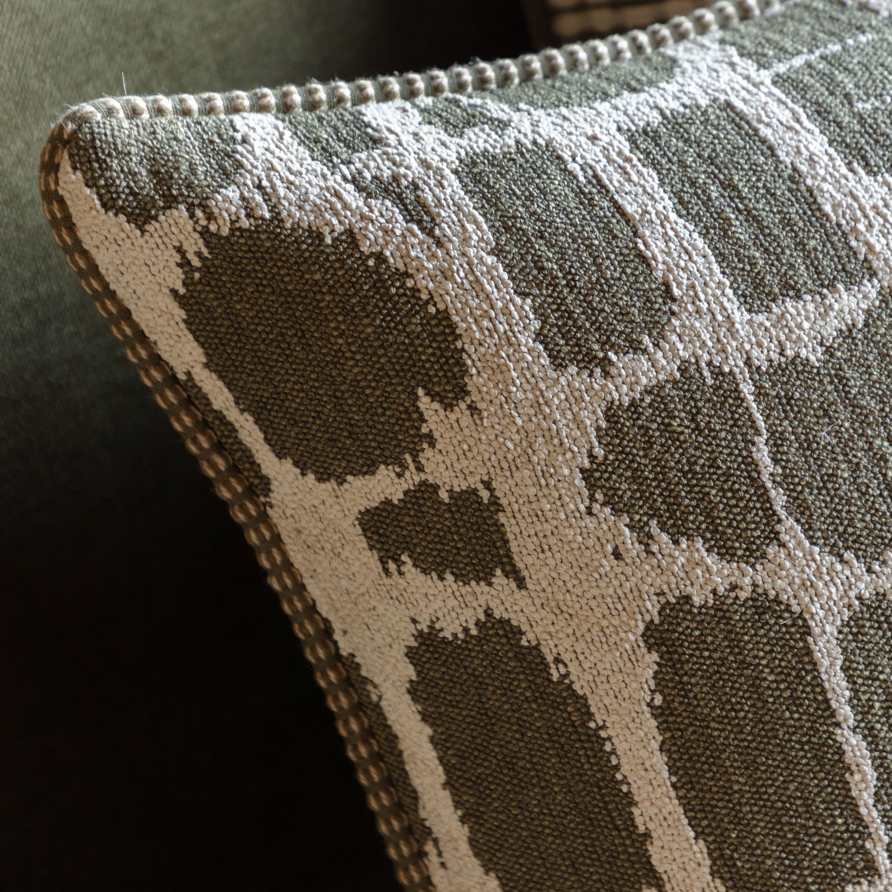 Aziza Jacquard Cushion – Olive