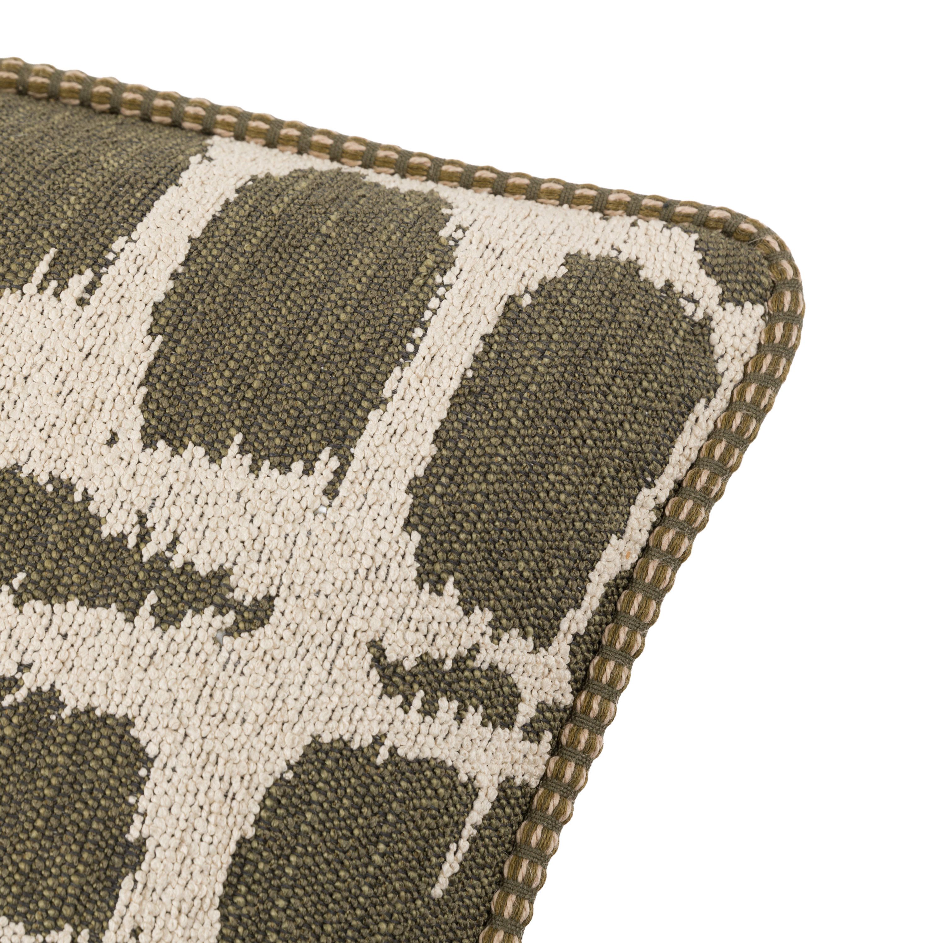 Aziza Jacquard Cushion – Olive