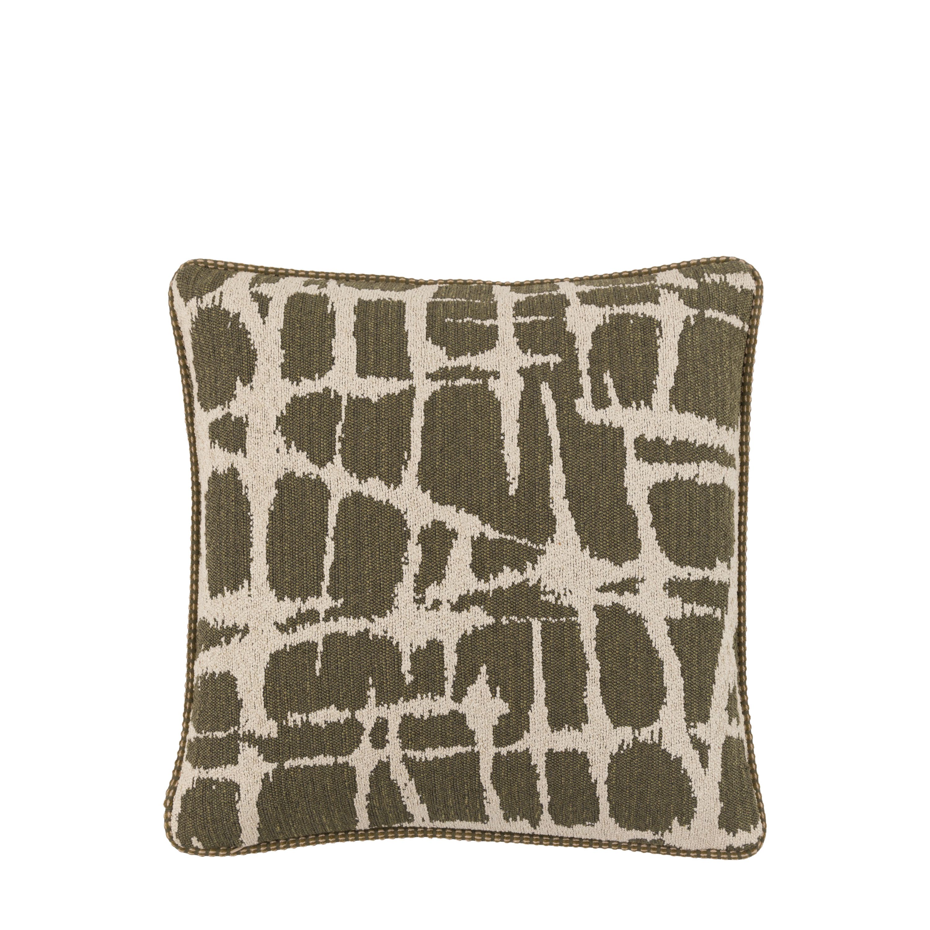 Aziza Jacquard Cushion – Olive