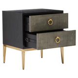 Azra Bedside Table – Grey Shagreen