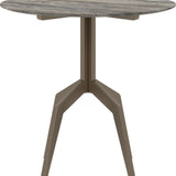 Baudillane Dining Table with Grey Travertine and Brushed Bronze Legs – 80cm