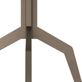 Baudillane Dining Table with Grey Travertine and Brushed Bronze Legs – 80cm