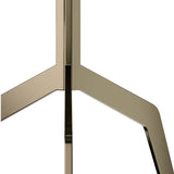 Baudillane Occasional Table with Grey Travertine and Brushed Bronze Metal Legs