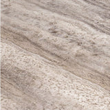 Baudillane Occasional Table with Grey Travertine and Brushed Bronze Metal Legs