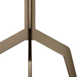 Baudillane Occasional Table with Grey Travertine and Brushed Bronze Metal Legs