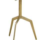 Baudillane Side Table with Brown Marble and Brushed Gold Legs