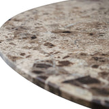 Baudillane Side Table with Brown Marble and Brushed Gold Legs
