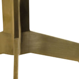 Baudillane Side Table with Brown Marble and Brushed Gold Legs