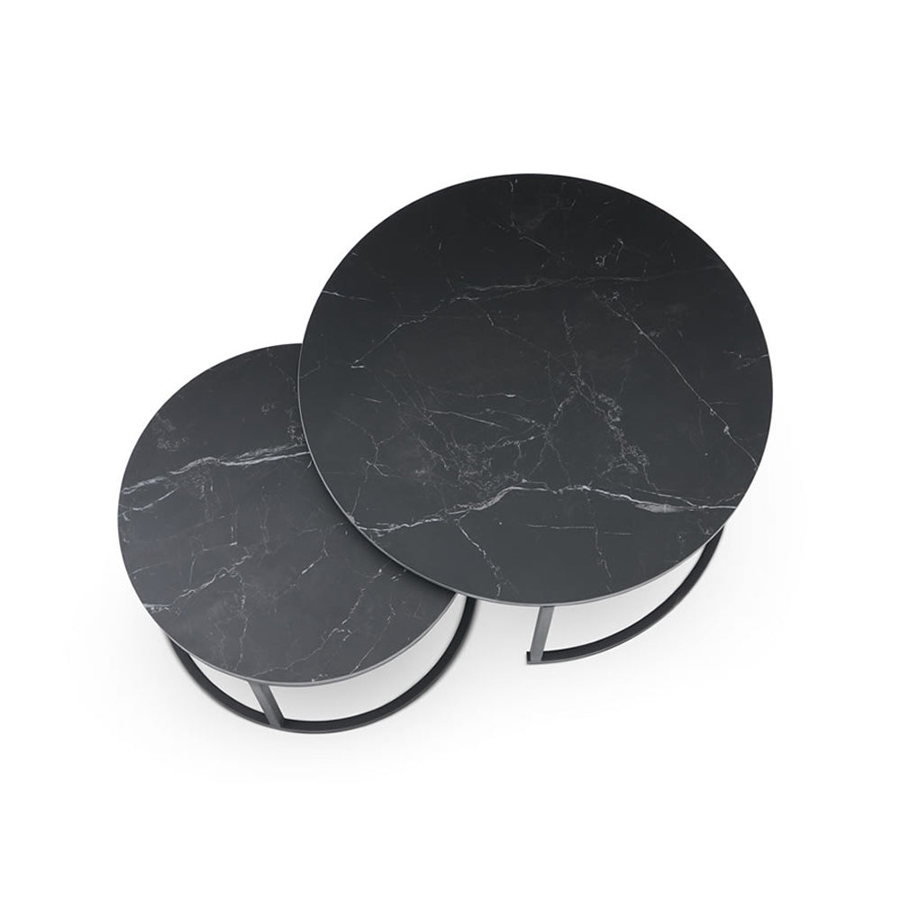 Berkeley Designs Soho Nested Coffee Table – Black Marble Look