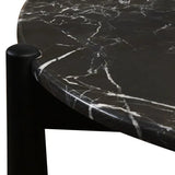 Blanche Coffee Table – Black & White Marble – Black Mango Wood