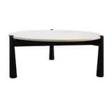Blanche Coffee Table – Cream Marble – Black Mango Wood