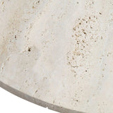 Blanche Coffee Table – Travertine – Black Mango Wood