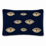 Navy Blue Eyes Cushion Cover – Open Box Return