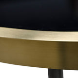 Kaisley Dining Table with Brushed Gold and Glass - 110cm