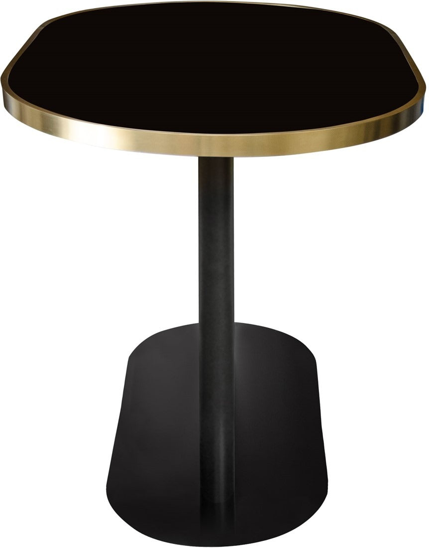 Kaisley Dining Table with Brushed Gold and Glass - 110cm