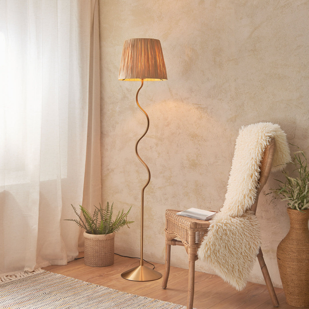 Branchlight 1 Light Floor Lamp – Brushed Aged Brass