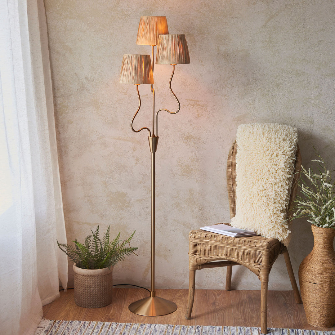 Branchlight 3 Light Floor Lamp – Brushed Aged Brass